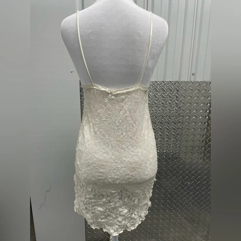 90s Cinema Etoile Sequin Lace Sheer Mini‎ Dress Small Bridal Sabrina Carpenter - Picture 3 of 7